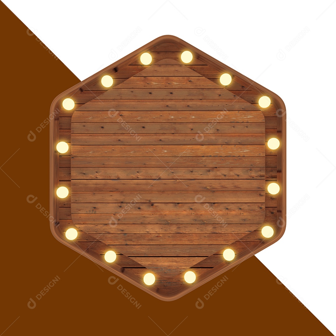 Escudo de Madeira Elemento 3D Para Composição PSD