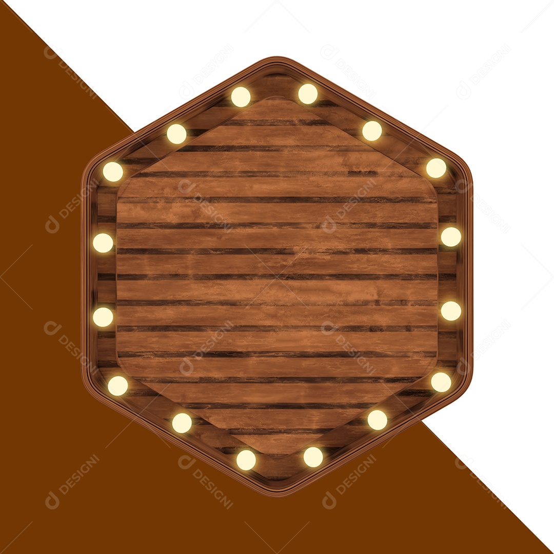 Escudo de Madeira Elemento 3D Para Composição PSD