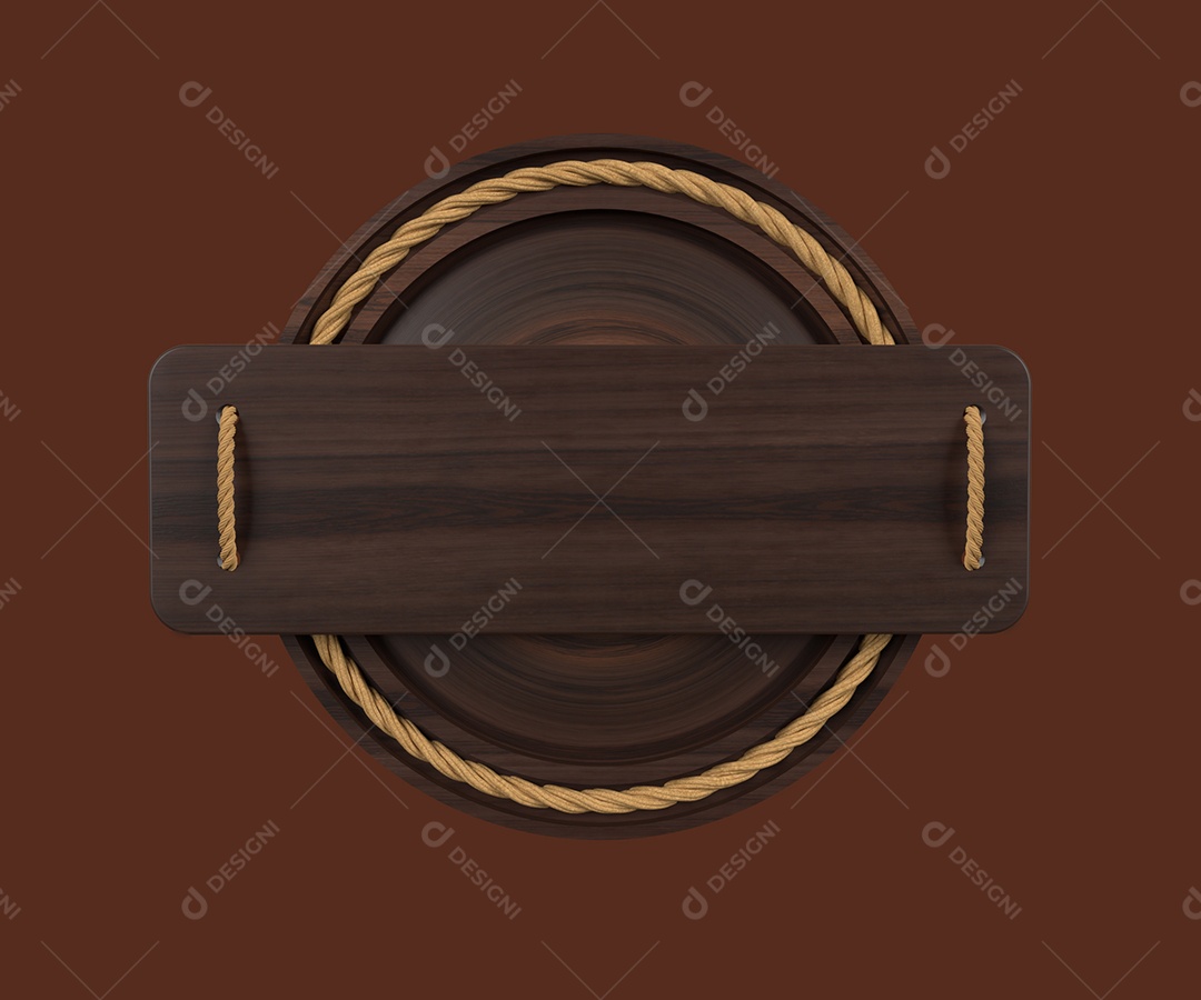 Elemento 3D Placa De Madeira Para Composição PSD