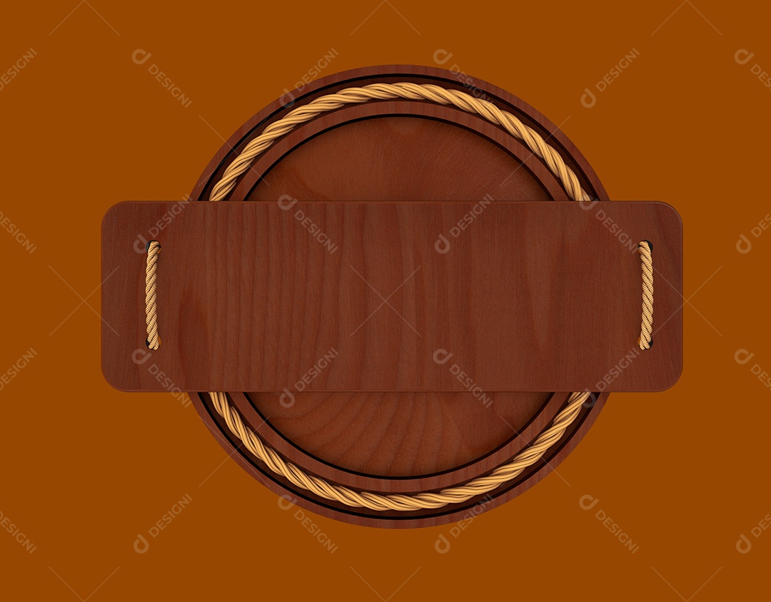Elemento 3D Placa De Madeira Para Composição PSD