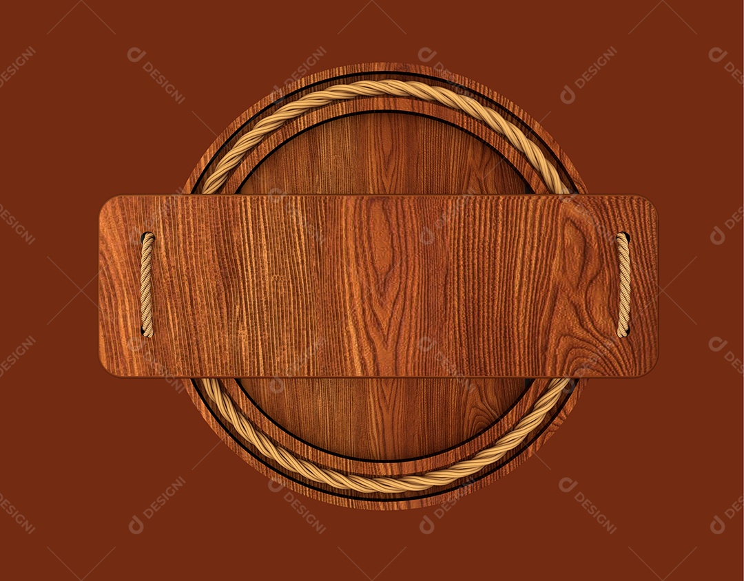Elemento 3D Placa De Madeira Para Composição PSD