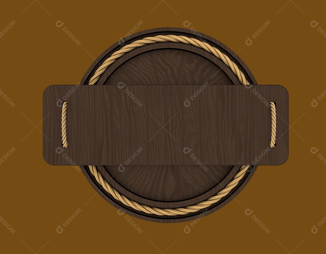 Elemento 3D Placa De Madeira Para Composição PSD