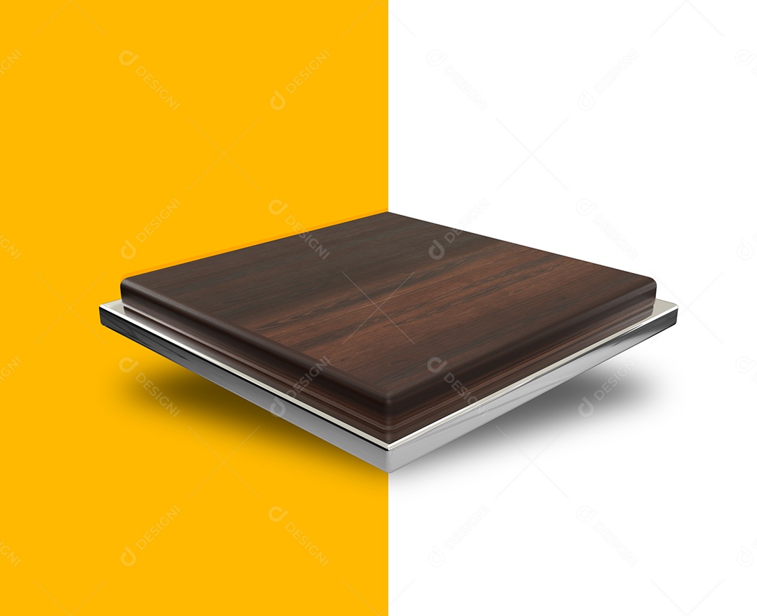 Elemento 3D Base de Maeira Para Composição PSD