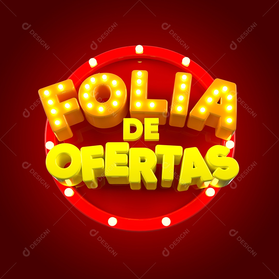 Selo 3D Folia de Ofertas Para Composição PSD