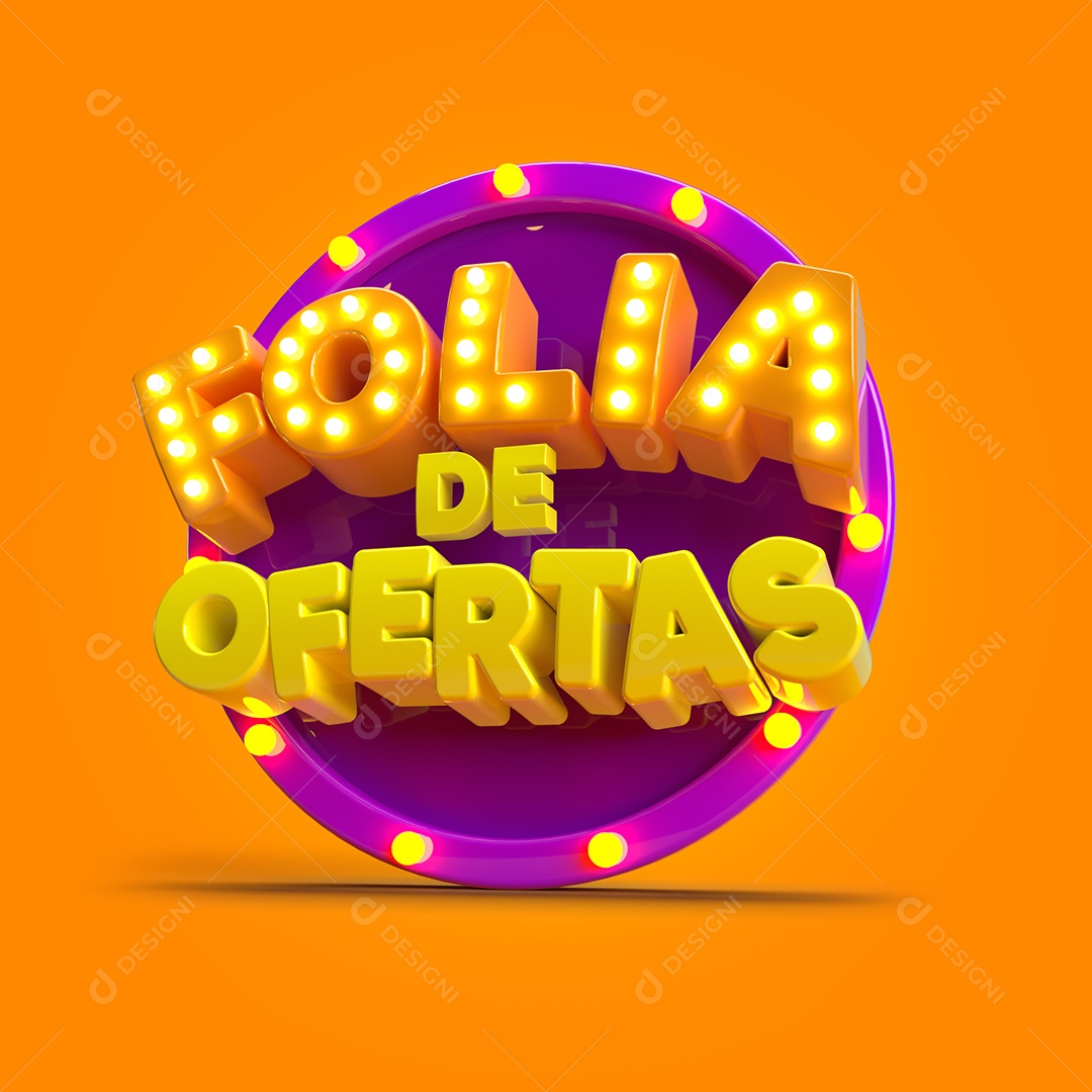Selo 3D Folia de Ofertas Para Composição PSD