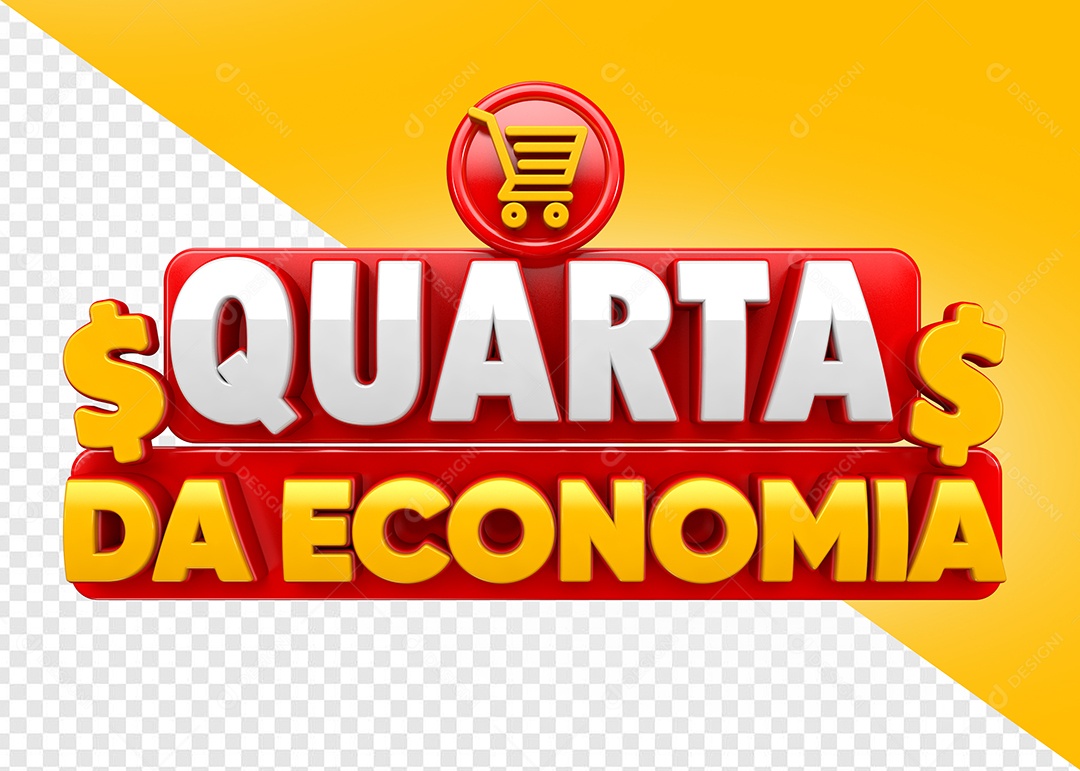 Selo 3D Quarta da Economia Para Composição PSD