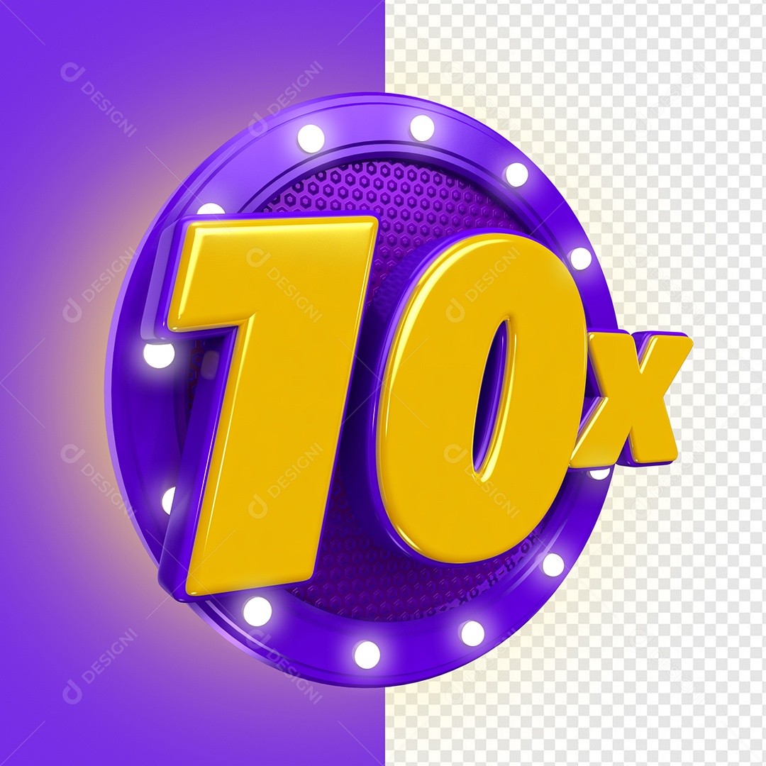 Elemento 3D 10X para Composição PSD