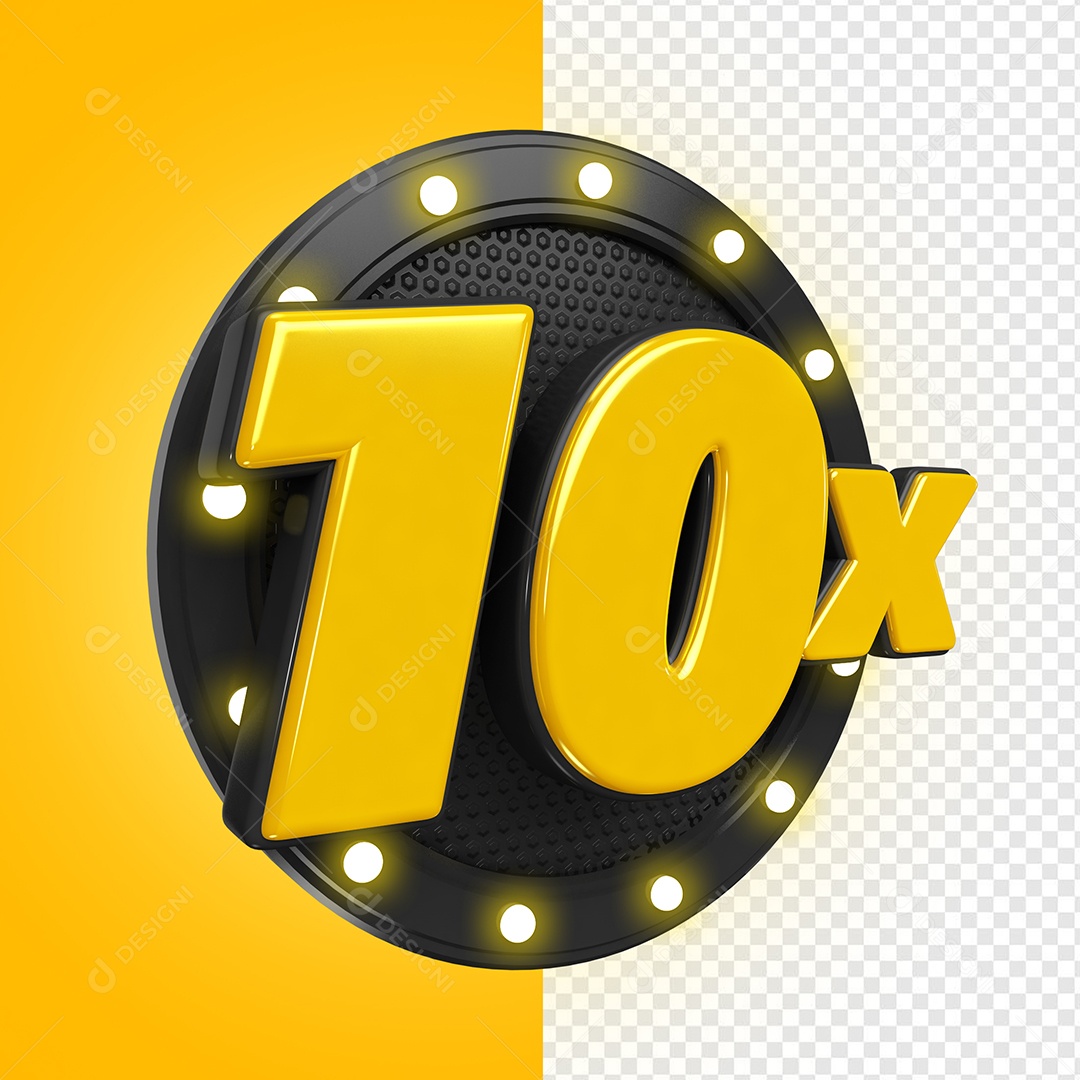 Elemento 3D 10X para Composição PSD