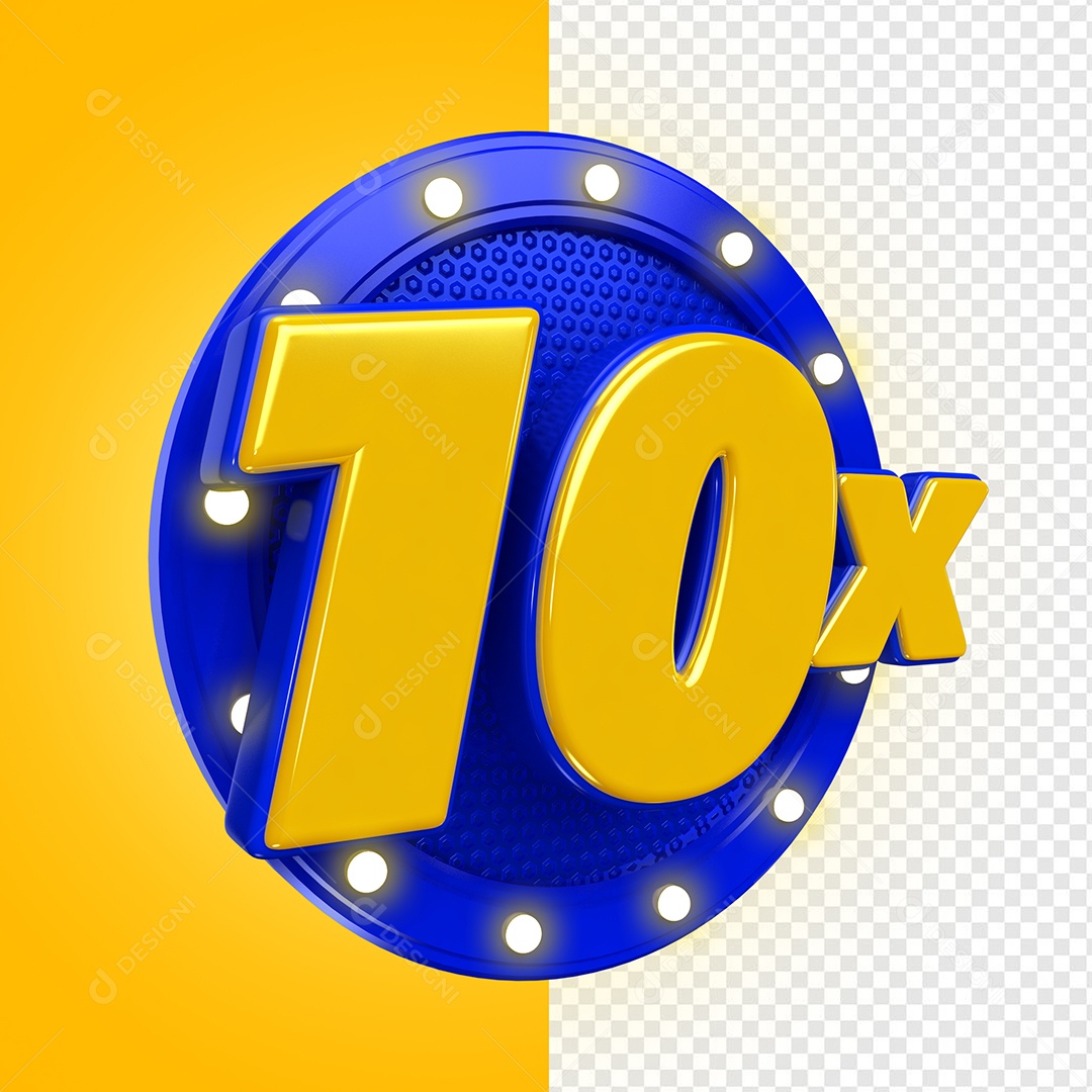 Elemento 3D 10X para Composição PSD