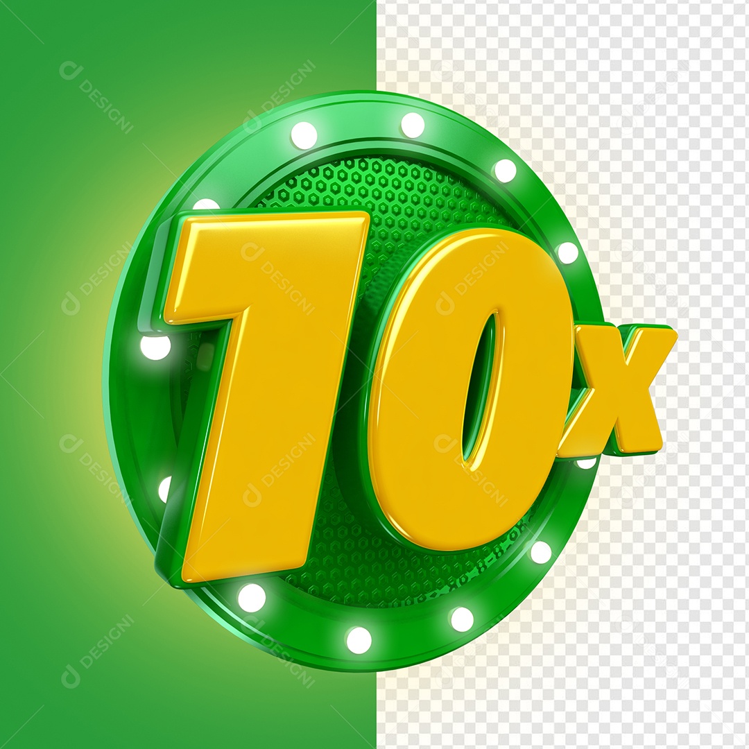 Elemento 3D 10X para Composição PSD