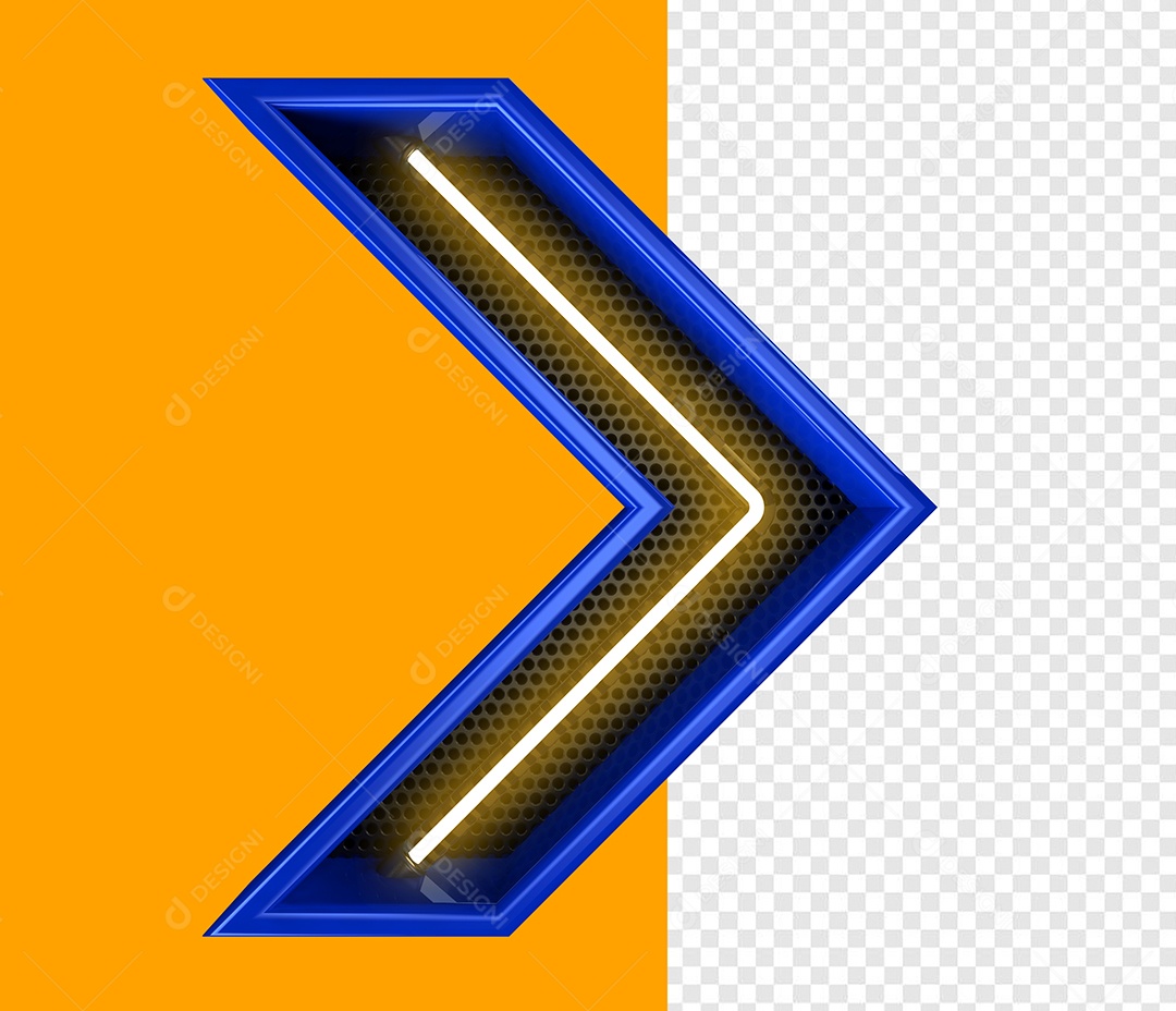 Elemento 3D Seta Metalica Para Composição PSD