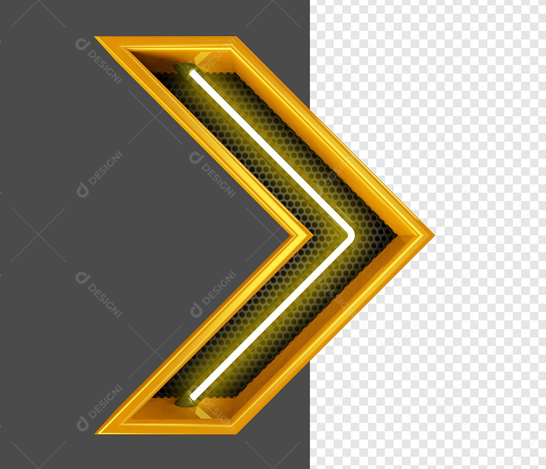 Elemento 3D Seta Metalica Para Composição PSD