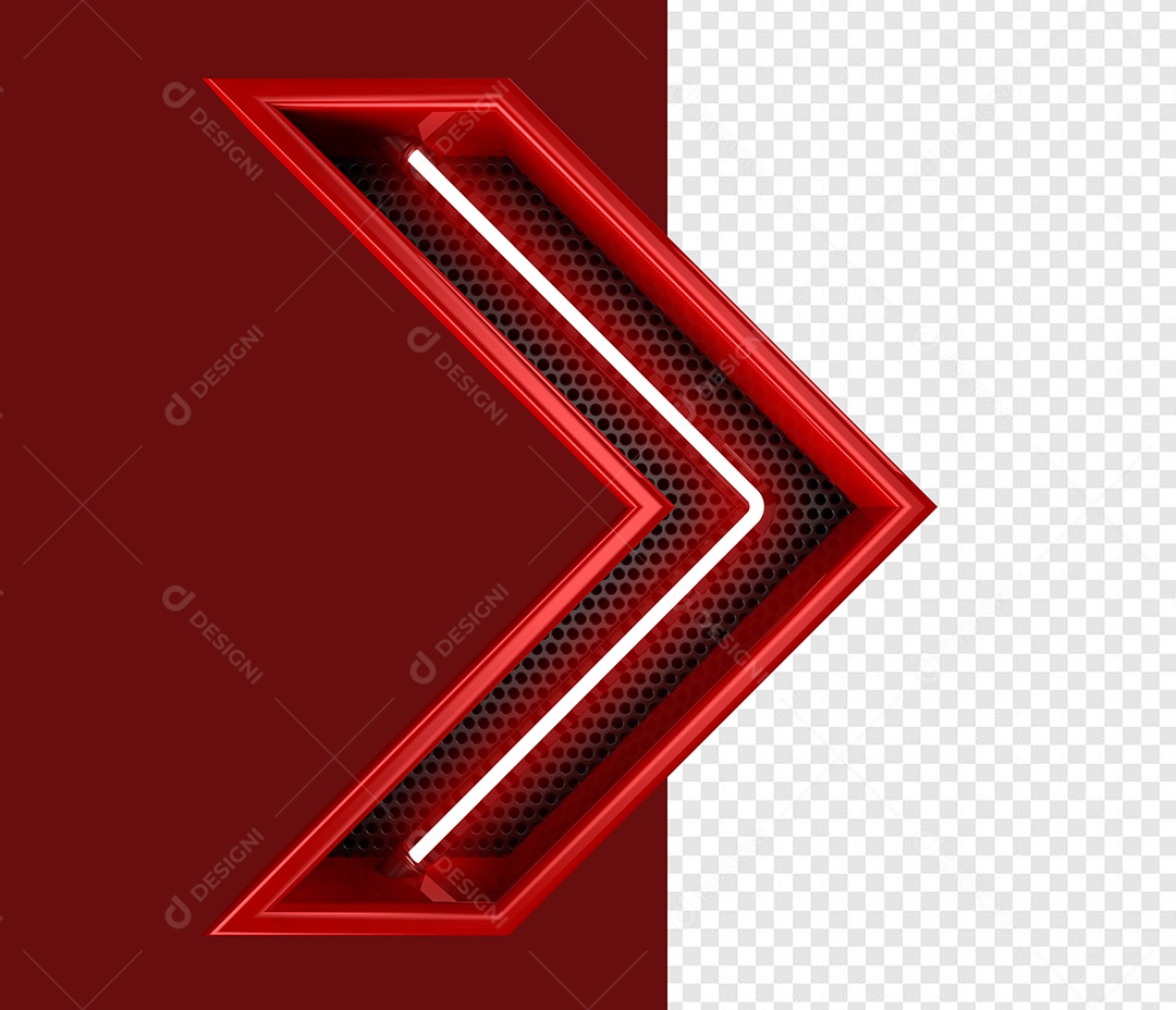 Elemento 3D Seta Metalica Para Composição PSD