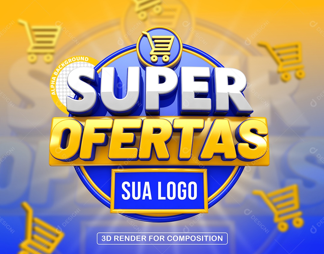 Super Ofertas Selo 3D Para Composição PSD