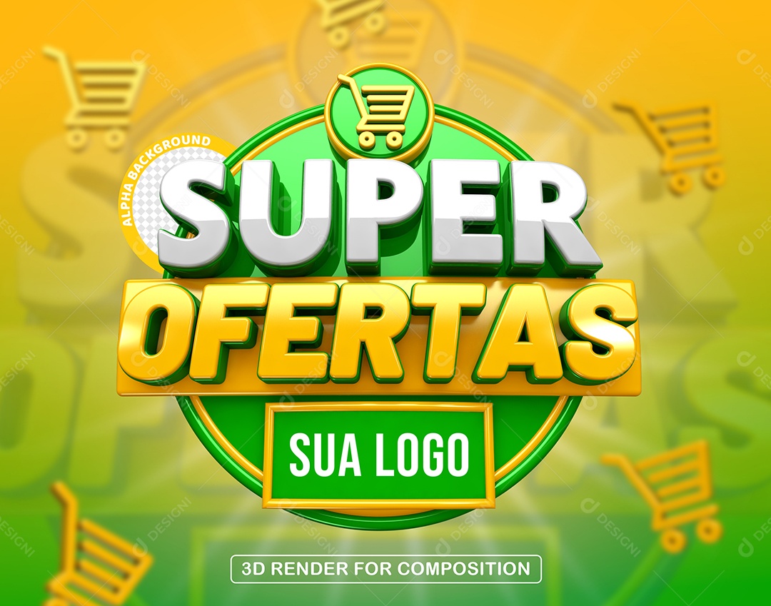 Super Ofertas Selo 3D Para Composição PSD
