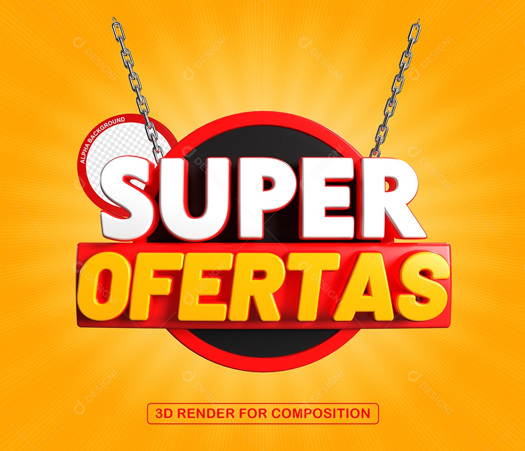 Super Ofertas Selo 3D Para Composição PSD
