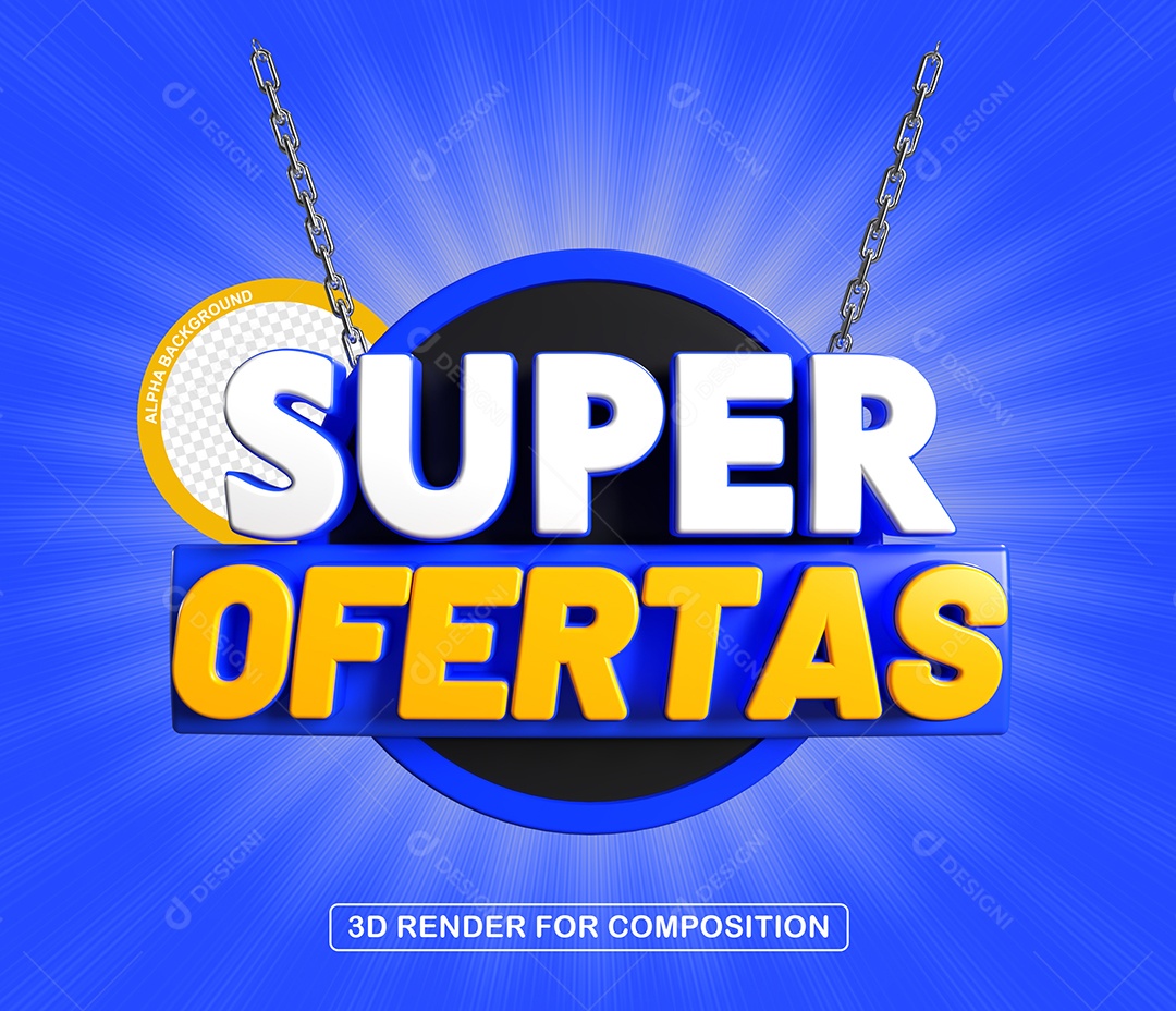 Super Ofertas Selo 3D Para Composição PSD