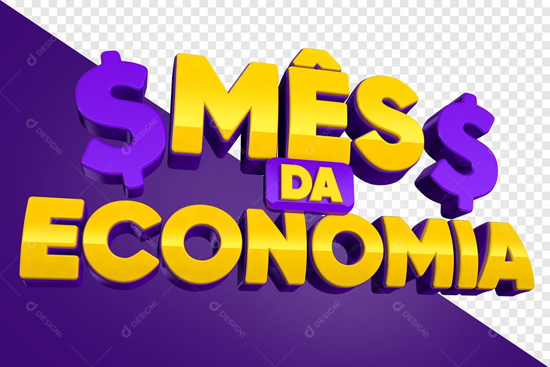 Mês da Eeconomia Texto 3D Para Composição PSD