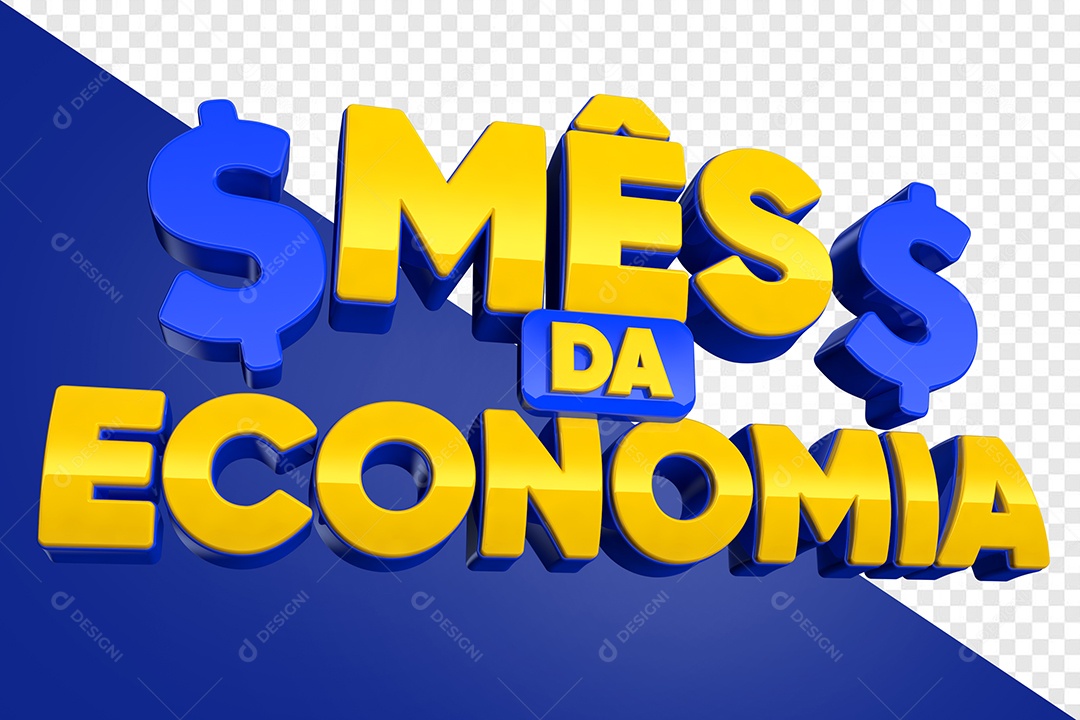 Mês da Eeconomia Texto 3D Para Composição PSD