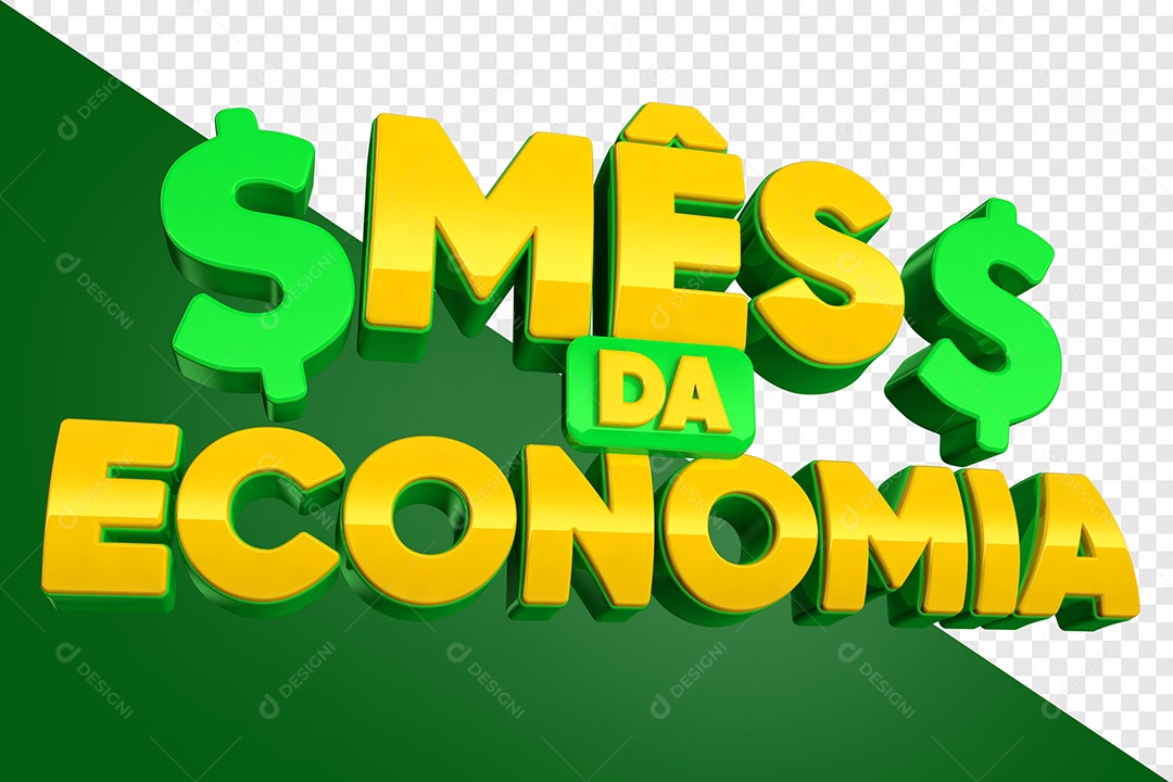 Mês da Eeconomia Texto 3D Para Composição PSD