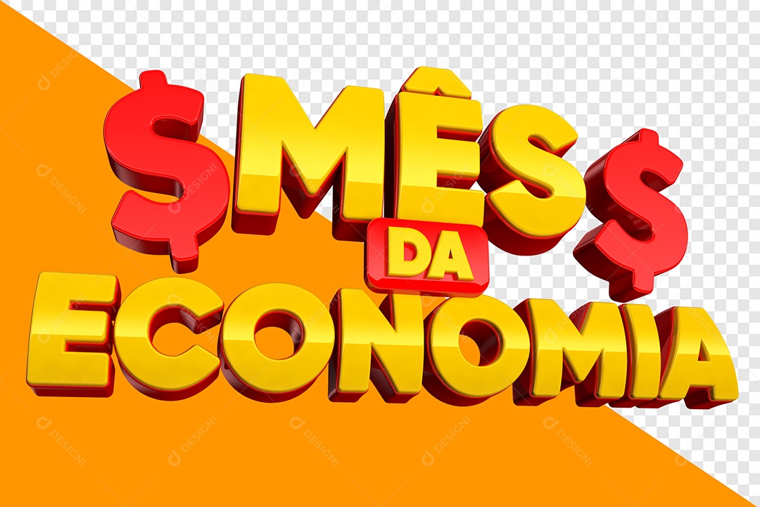 Mês da Eeconomia Texto 3D Para Composição PSD