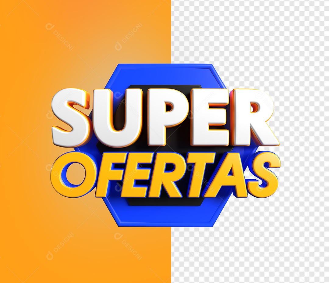 Super Ofertas Selo 3D Para Composição PSD