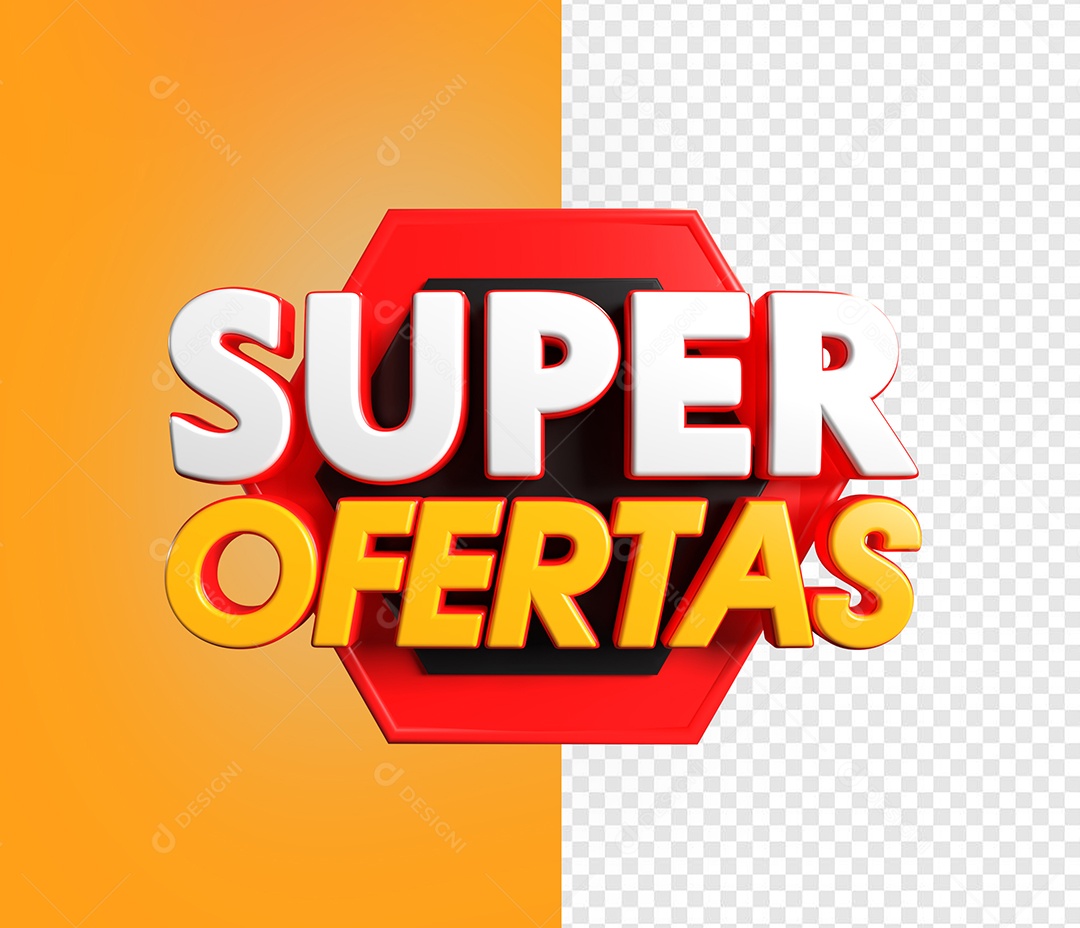 Super Ofertas Selo 3D Para Composição PSD