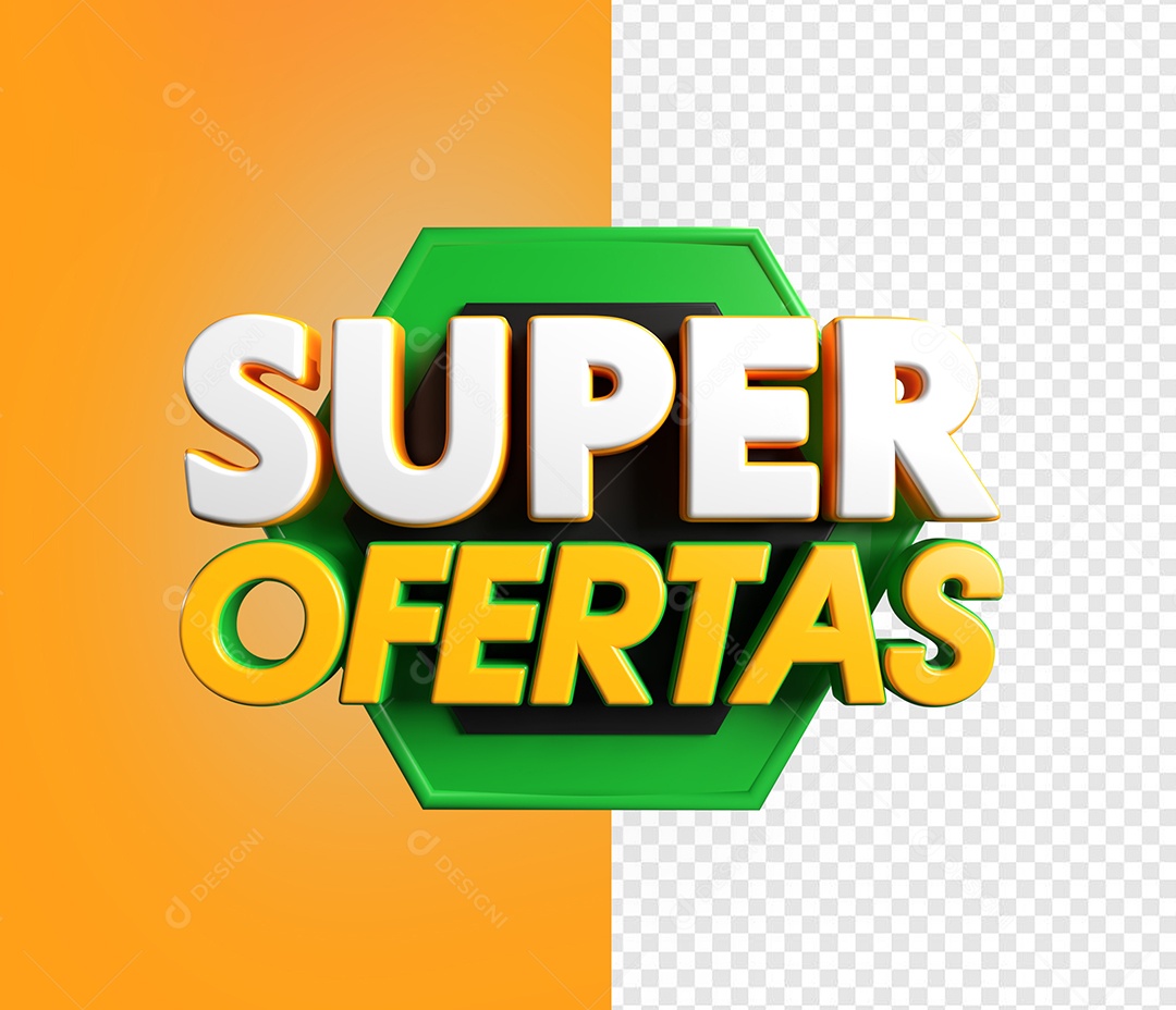 Super Ofertas Selo 3D Para Composição PSD