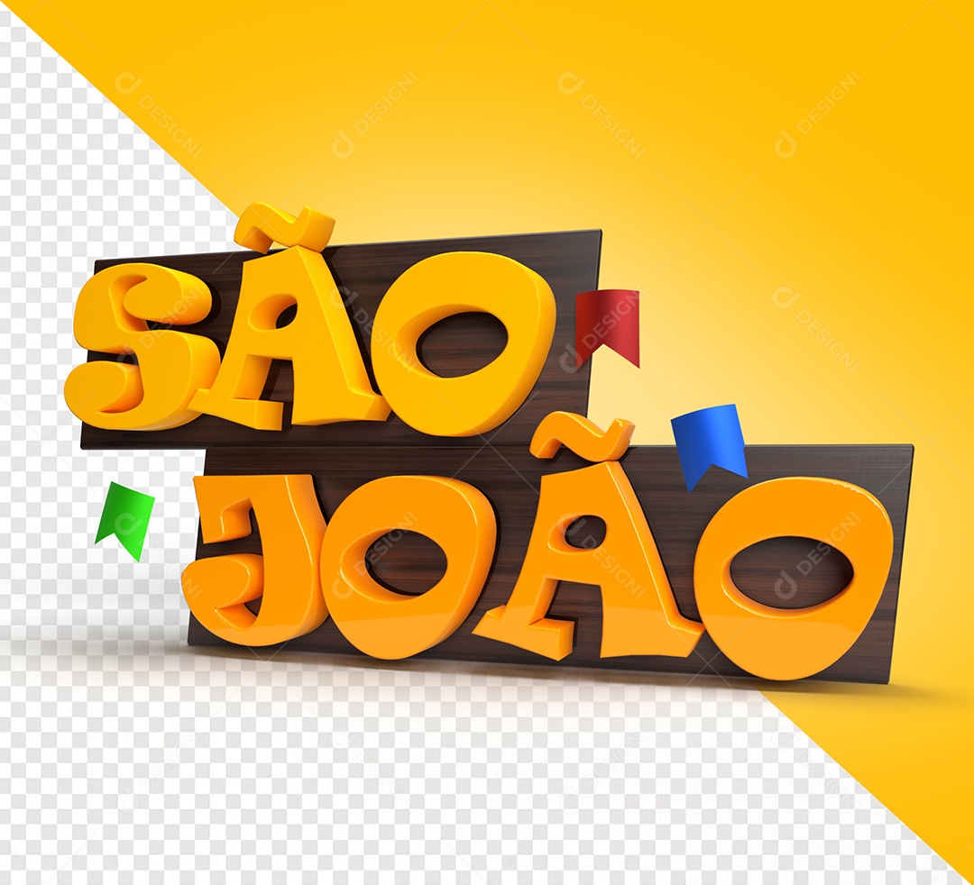Arraiá Selo 3D para Composição PSD