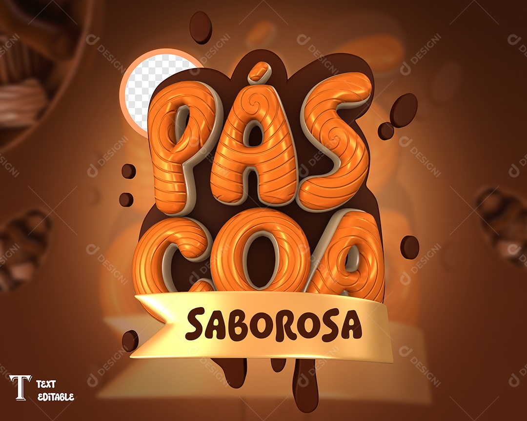 Páscoa Selo 3D Para Composição PSD