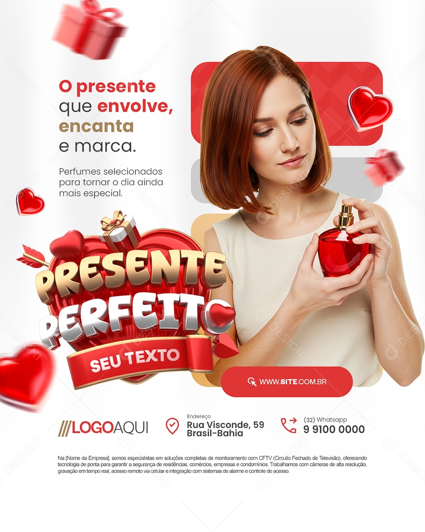 Presente Perfeito Dia dos Namorados Perfumes Selecionados Social Media PSD Editável