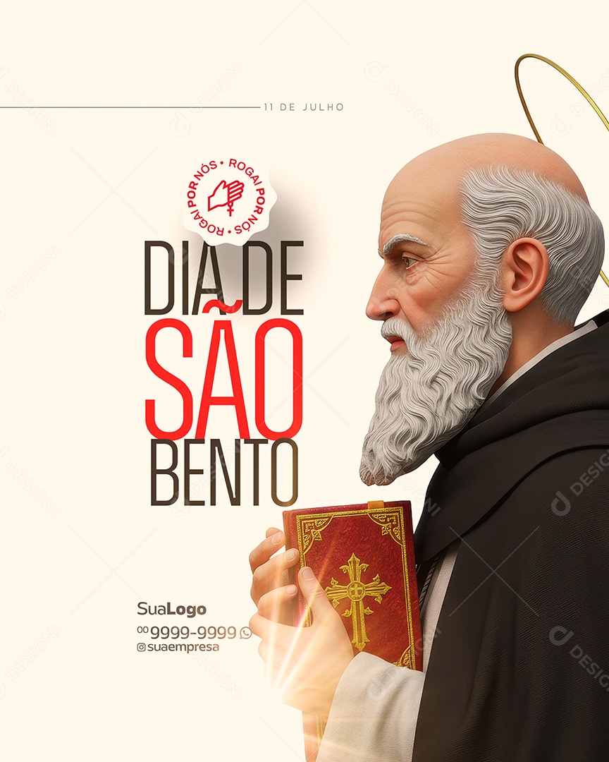 Dia de São Bento 11 de Julho Social Media PSD Editável