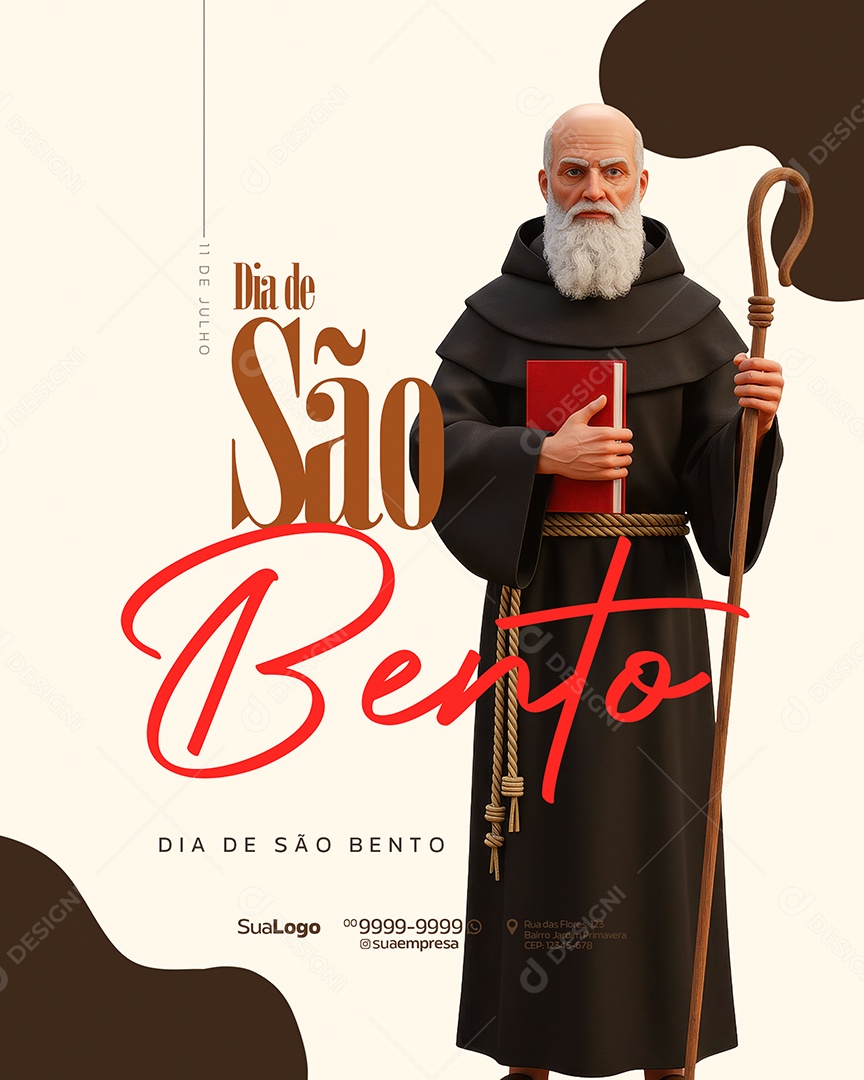 Dia de São Bento 11 de Julho Social Media PSD Editável