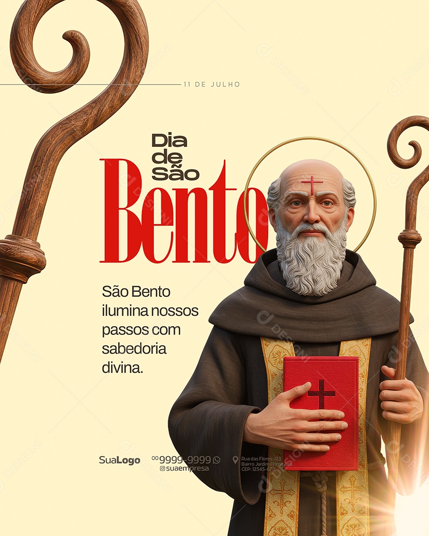 Dia de São Bento 11 de Julho Social Media PSD Editável