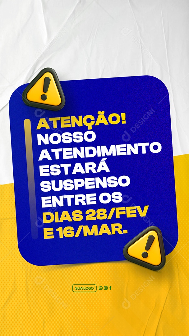 Story Comunicado Atenção Social Media PSD Editável