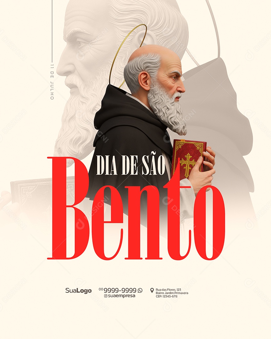 Dia de São Bento 11 de Julho Social Media PSD Editável