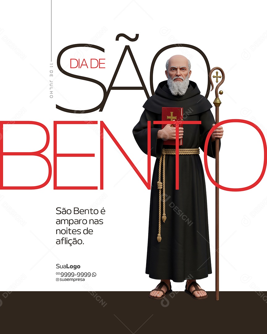 Dia de São Bento 11 de Julho Social Media PSD Editável