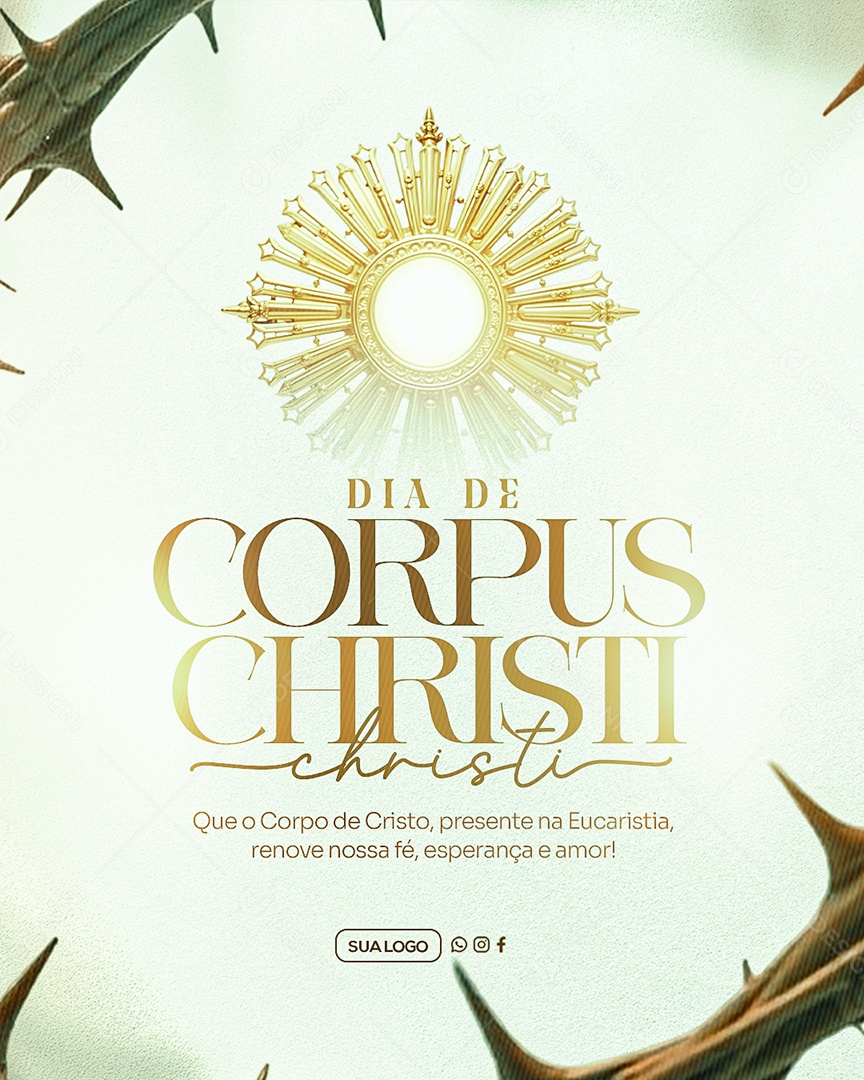 Dia de Corpus Christi 19 de Junho Social Media PSD Editável