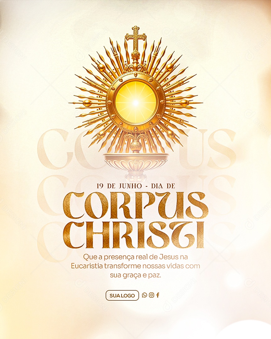Dia de Corpus Christi 19 de Junho Social Media PSD Editável