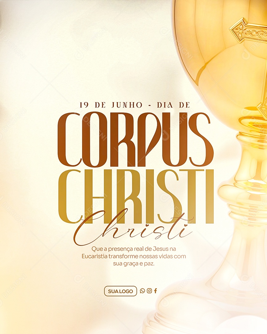 Dia de Corpus Christi 19 de Junho Social Media PSD Editável