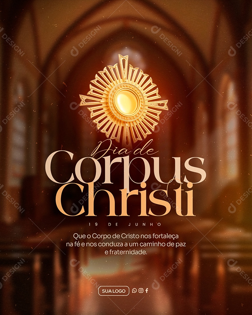 Dia de Corpus Christi 19 de Junho Social Media PSD Editável
