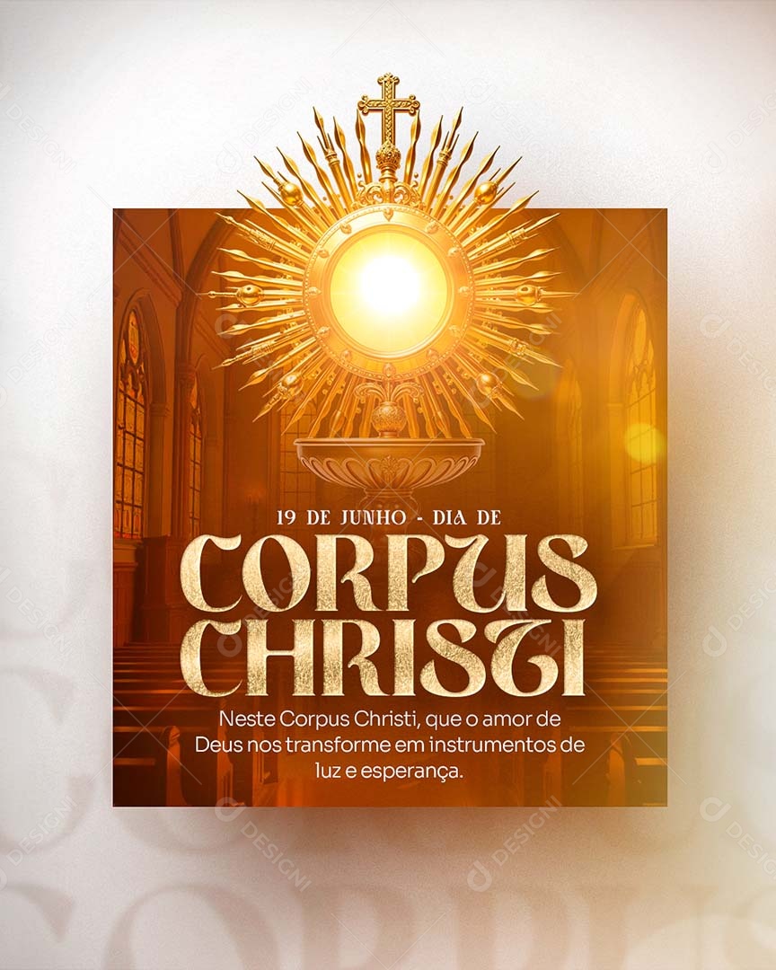Dia de Corpus Christi 19 de Junho Social Media PSD Editável