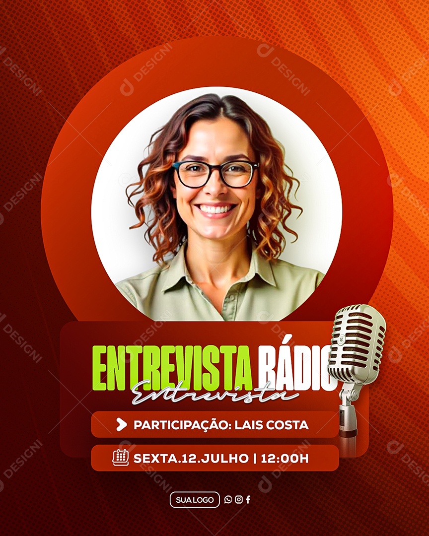 Entrevista Radio Central Social Media PSD Editável