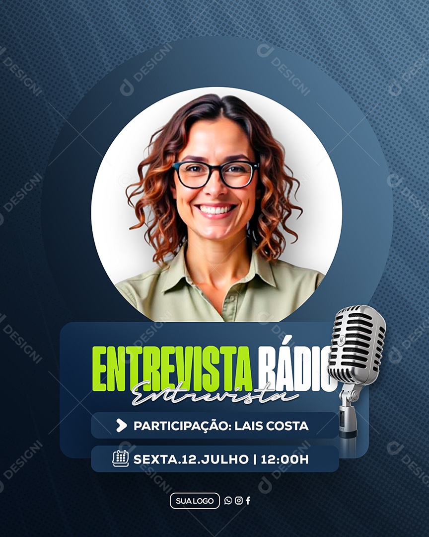 Entrevista Radio Central Social Media PSD Editável