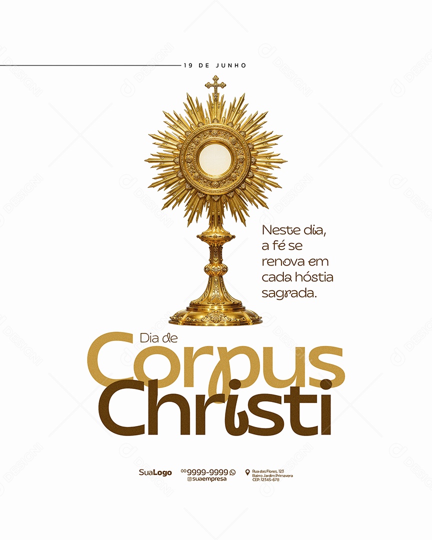 Dia de Corpus Christi 30 de Maio Social Media PSD Editável