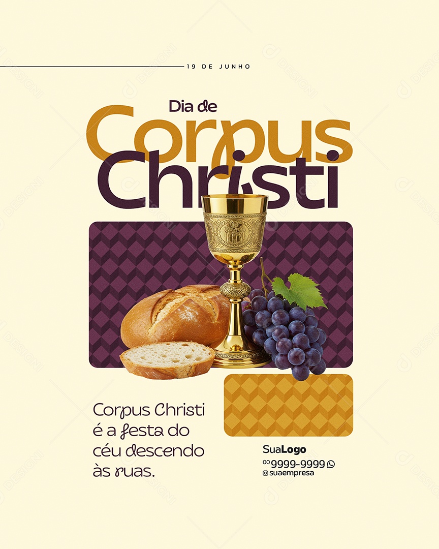 Dia de Corpus Christi 30 de Maio Social Media PSD Editável