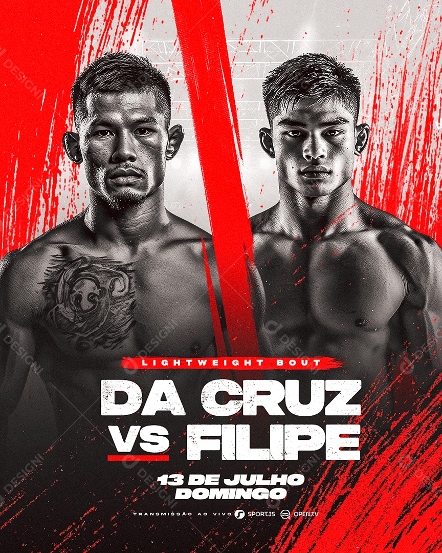 Luta Lightweight Bout Da Cruz VS Filipe Social Media PSD Editável