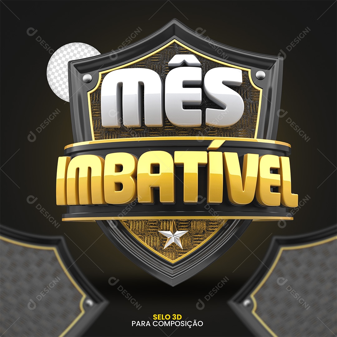 Mês Imbatível Selo 3D para Composição PSD