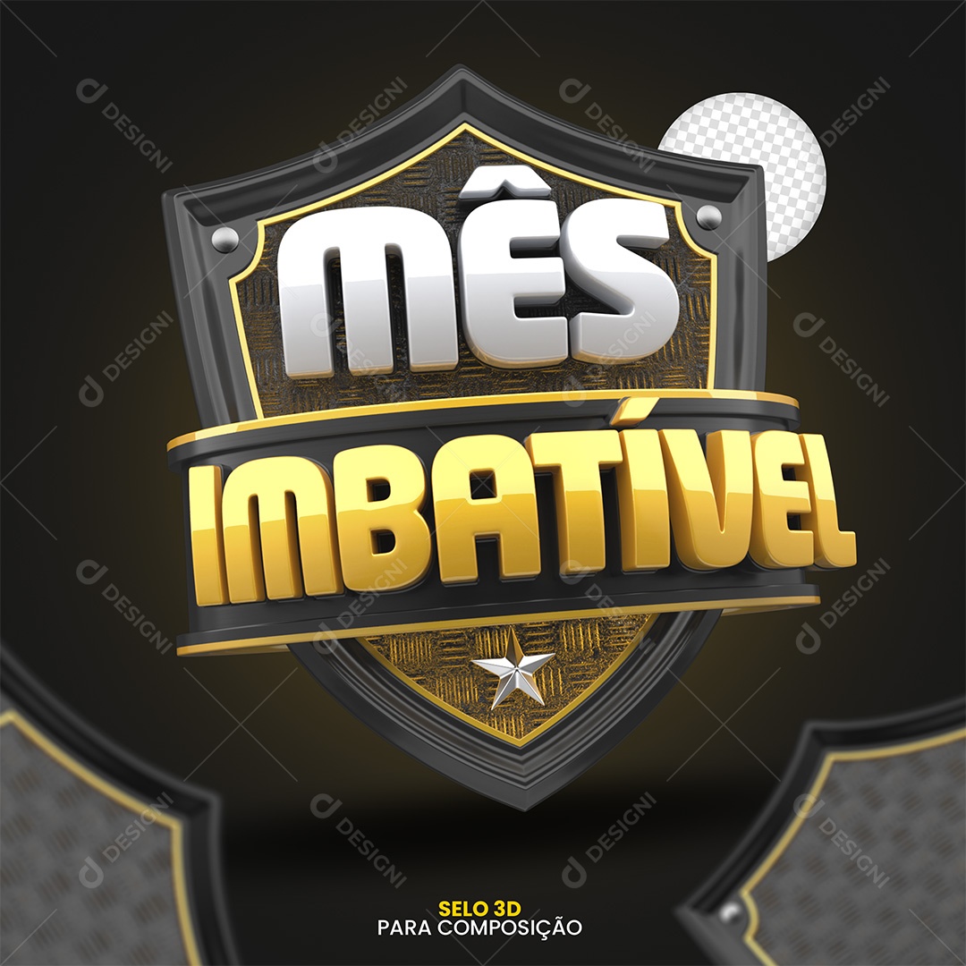 Mês Imbatível Selo 3D para Composição PSD