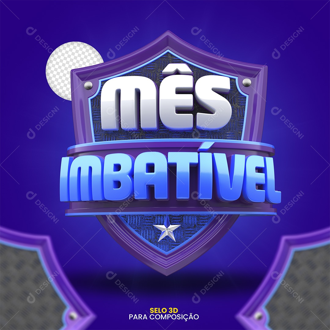 Mês Imbatível Selo 3D para Composição PSD